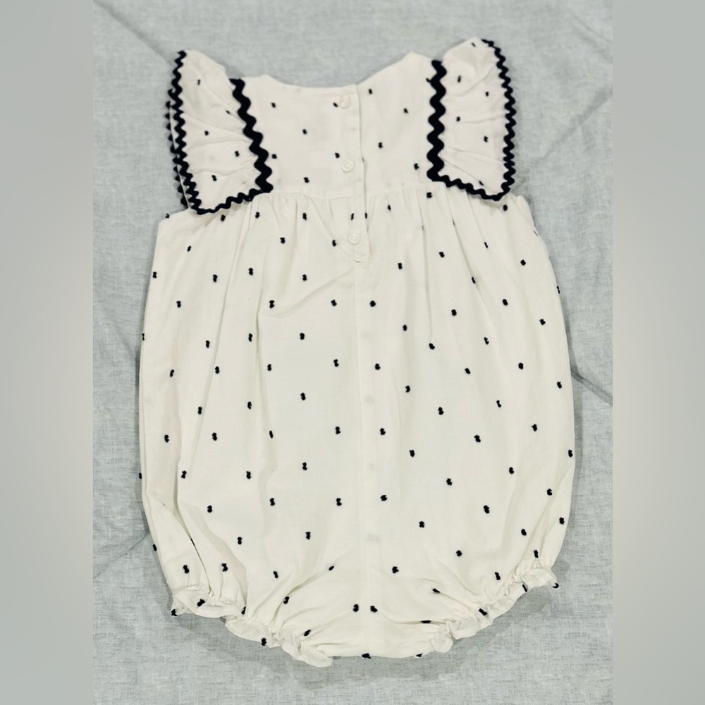 JANIE & JACK BABY CLIP DOT ROMPER - Picture 2 of 2
